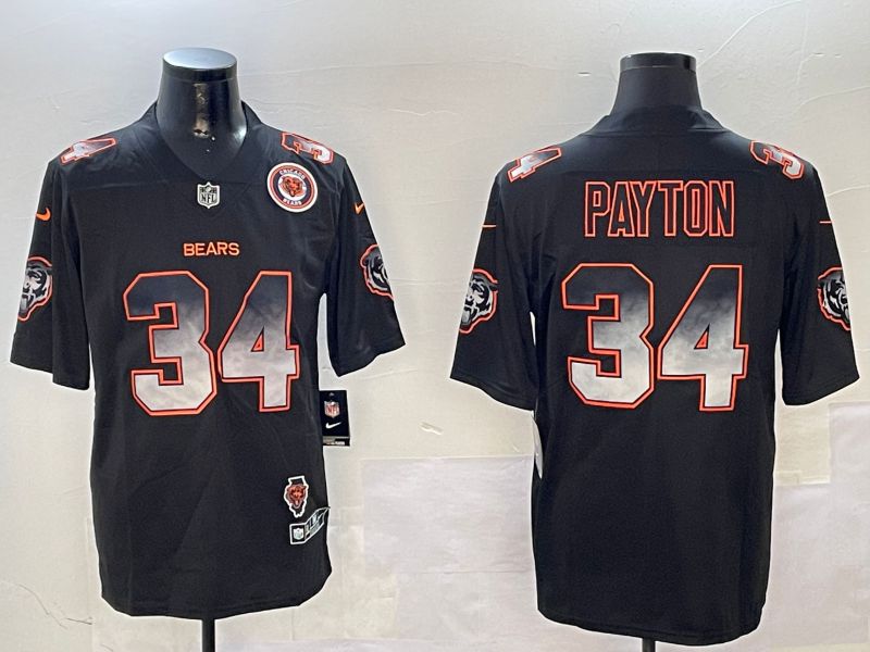 Men Chicago Bears #34 Payton Black Nike Smoke Fashion 2024 Limited NFL Jersey style 3->los angeles rams->NFL Jersey